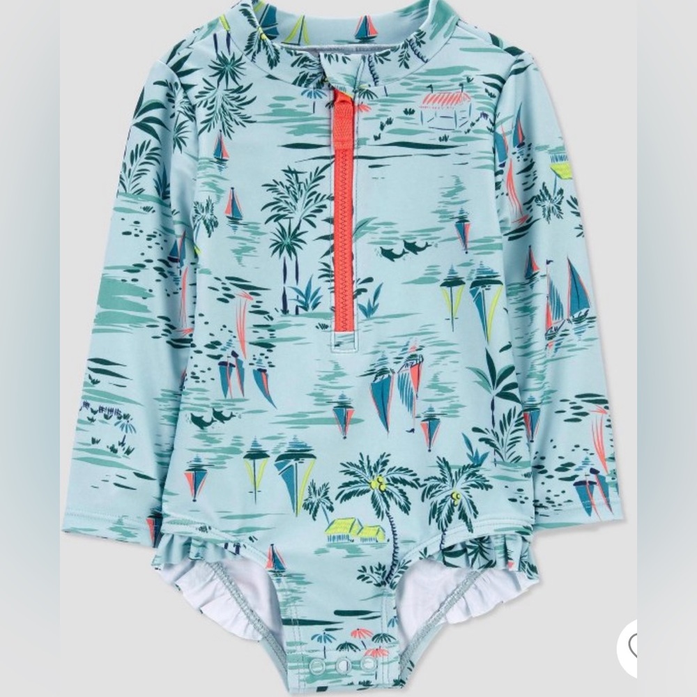 NWT Carter’s 12 month, baby girl’s, rash guard swimsuit